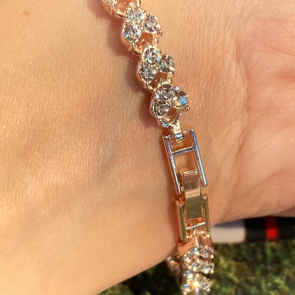 Gold Rose Tone Crystals Bracelet - Picture 4 of 4